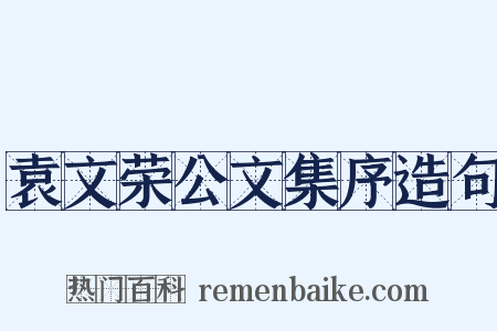 袁文荣公文集序造句是什么意思的图片